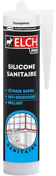 Mastic silicone sanitaire - Acétique antifongique - Transparent 300ml ELCH PRO Remise