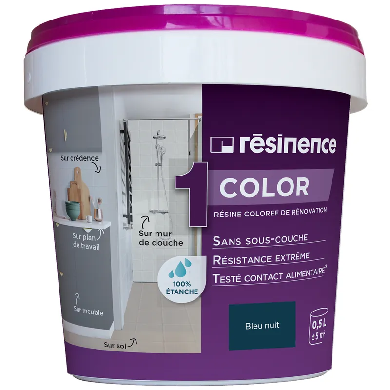 Résine colorée de rénovation Bleu nuit 500ML RESINENCE Super Prix