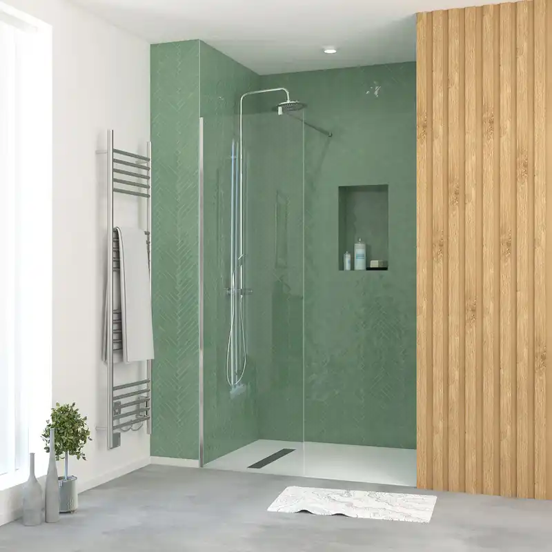 Retour Gratuit Paroi de douche à l‘italienne 60x195 cm profilé chrome verre transparent 5 mm Essentiel - AURLANE
