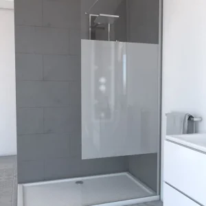 Commande En Gros Paroi de douche à l‘italienne 80x200 cm profilé chrome verre dépoli 8 mm Parma - AURLANE