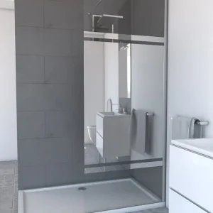Commander Maintenant Paroi de douche à l‘italienne 80x200 cm profilé chrome verre miroir 8 mm Parma - AURLANE