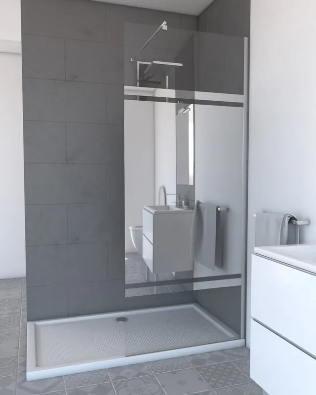 Commander Maintenant Paroi de douche à l‘italienne 80x200 cm profilé chrome verre miroir 8 mm Parma - AURLANE