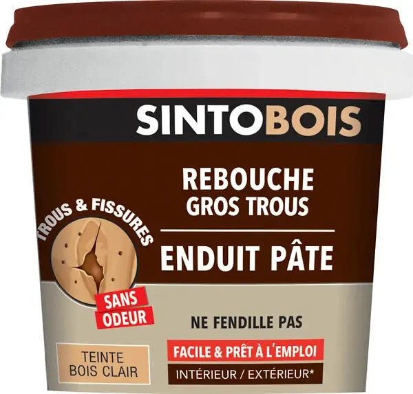 Enduit pâte rebouche bois clair - 500g SINTO Bon Marché