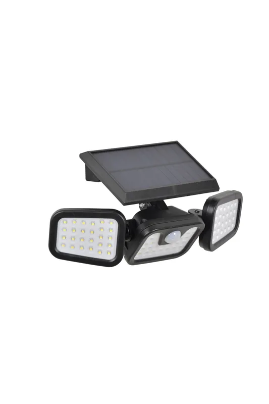 Acheter Direct Projecteur extérieur LED solaire + détecteur de mouvements Horus noir IP44 600 lumens lumière du jour - COREP