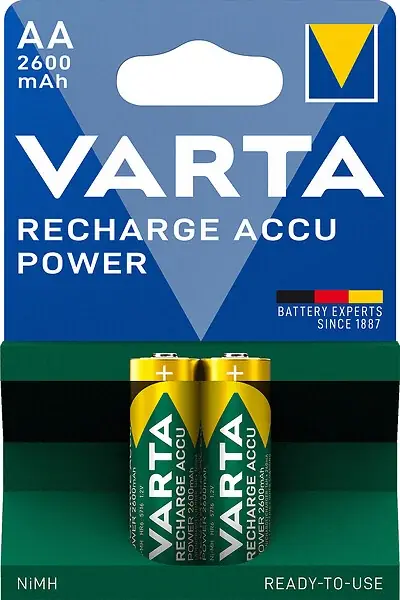 Lot de 2 piles rechargeables AA NiMH - 2600 mAh VARTA Bon Marché