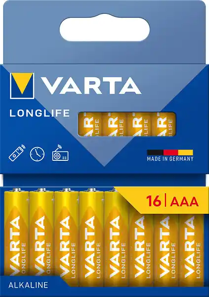 Pile alcaline AAA Longlife - Lot de 16 VARTA Petit Prix