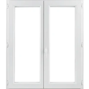 Fenêtre PVC blanc 2 vantaux H.145 x l.100 cm CLOSY Prix Cassé