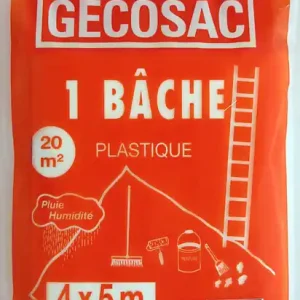 Prix Cassé Bâche de protection polyéthylène - 4x5m - 50 microns GECOSAC
