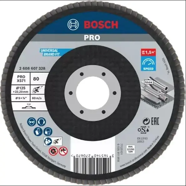 Paiement Sécurisé Plateau à lamelles X571 plat diamètre 125mm G80 - BOSCH - 2608607328
