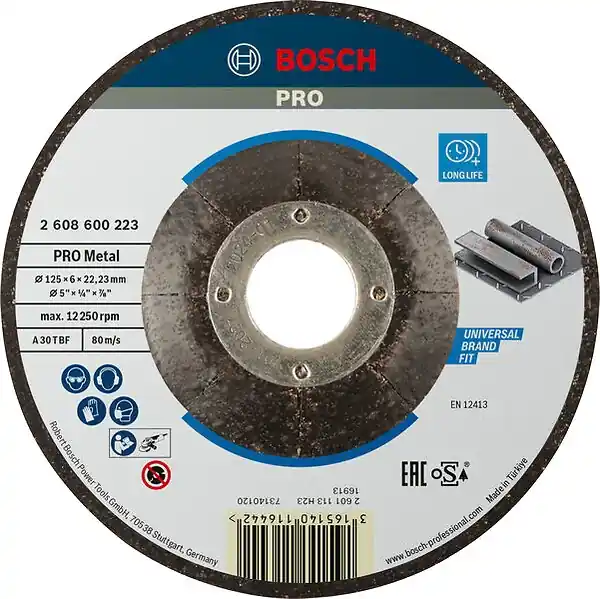 Must-Have Disque abrasif aggloméré PRO Métal, 125x6x22,23mm, OSA - BOSCH - 2 608 600 223