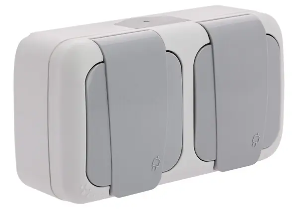 SIEMENS Étanche Double Prise 2P+T gris Prix Cassé