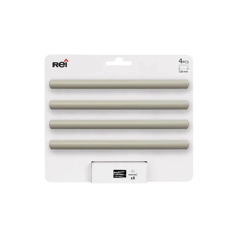 Poignée de meuble cylindrique inox greige mat entraxe 128 mm par 4 REI Offre Spéciale