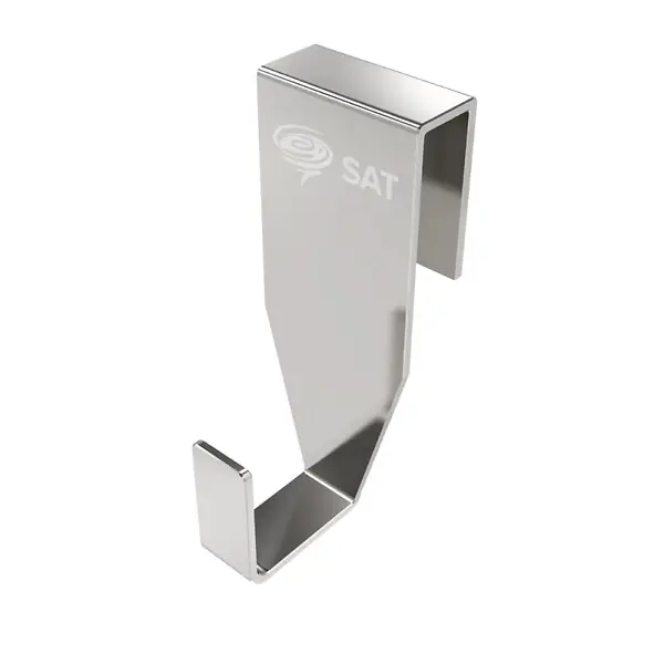 Crochet suspendu en acier inoxydable pour écran de douche SAT Walk-In, pose facile sans perçage, inox (SATWIHACEK) SWISS AQUA TECHNOLOGIES Produit De Marque