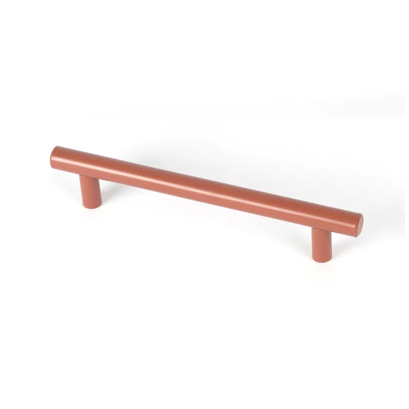 Poignée de meuble cylindrique inox terracotta entraxe 128 mm REI Réduction