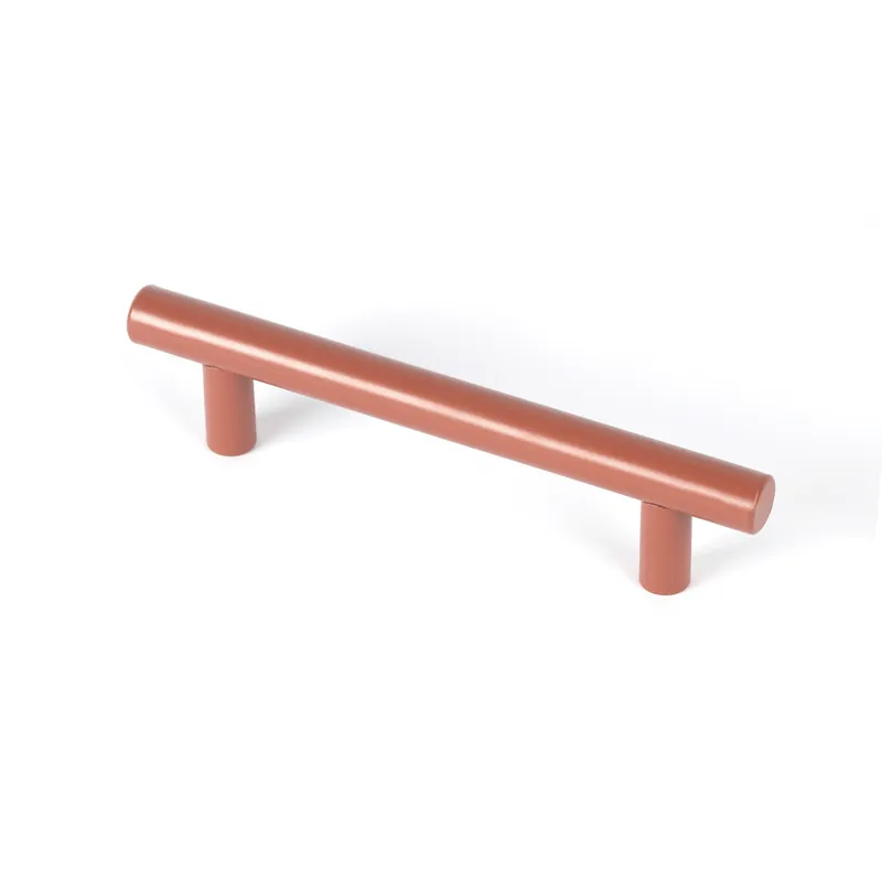 Poignée de meuble cylindrique inox terracotta entraxe 96 mm REI Acheter Direct