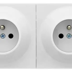 FONTINI Prise double 16A 2P+T Neo Evo blanche saillie complète Bon Marché