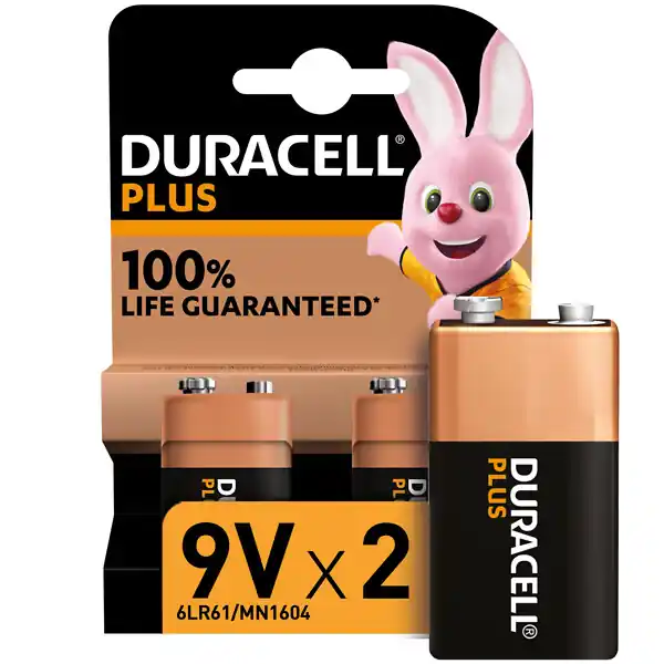Retour Gratuit Pile alcaline 9V - Lot de 2 - Format 6LR61 DURACELL