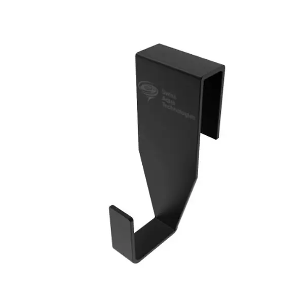 Nouvelle Collection Crochet suspendu en acier inoxydable pour écran de douche SAT Walk-In, pose facile sans perçage, noir mat (SATWIHACEKC) SWISS AQUA TECHNOLOGIES