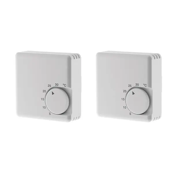Lot de 2 thermostats mécaniques 5°C à 30°C - Blanc - Otio Livraison Express
