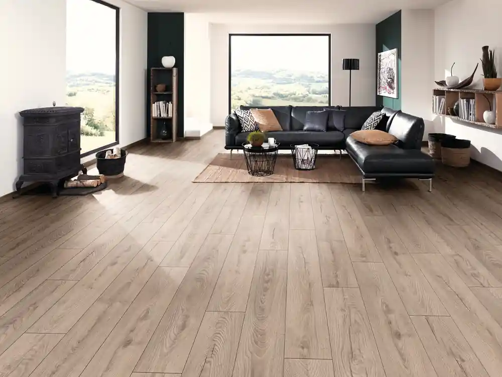 Dernier Modèle Sol stratifié décor chêne clair MUSHROOM ép 8 mm 19,2 x 128,8 cm AC5 paquet de 2,26 m² AJ TIMBER