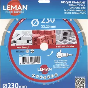 Disque diamant segments maçonnerie - 230mm LEMAN Certifié
