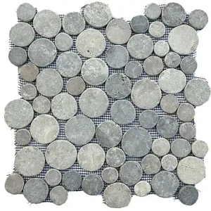 Offre Spéciale Plaque de mosaïque galet céramique - Gris - 30x30cm CERAM INDUSTRIE