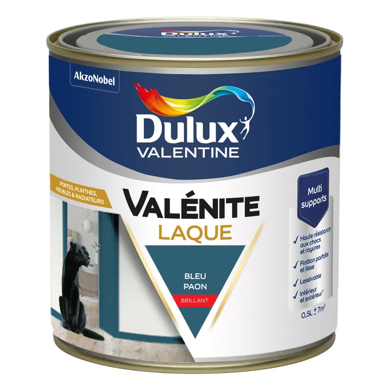 Retour Gratuit Peinture Boiseries Laque Acrylique Valénite Brillant Bleu Paon 0,5 L DULUX VALENTINE