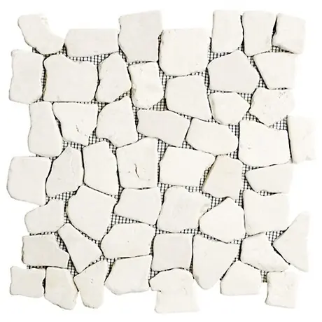 Plaquette de parement céramique Galet tal blanc - 30x30cm CERAM INDUSTRIE Prix Bas
