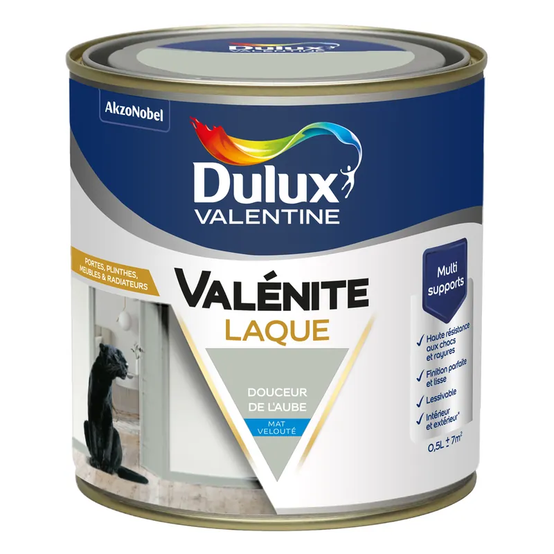 Prix Choc Peinture Boiseries Laque Acrylique Valénite Mat Douceur de l‘Aube 0,5 L DULUX VALENTINE