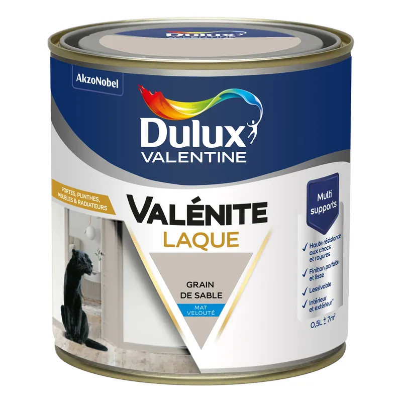 Seulement Aujourd'hui Peinture Boiseries Laque Acrylique Valénite Mat Grain de Sable 0,5 L DULUX VALENTINE