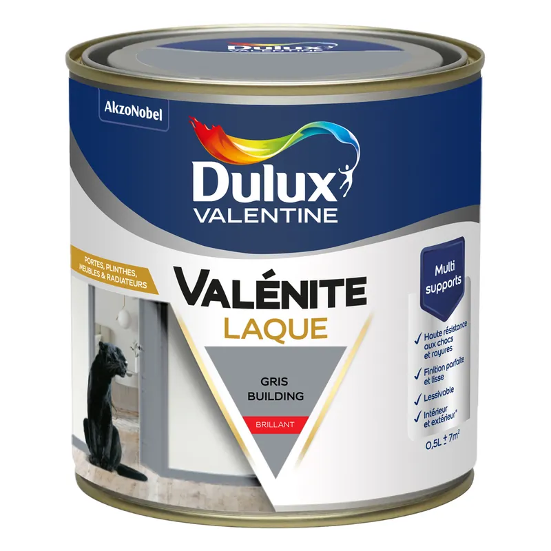 Jusqu'à Épuisement Des Stocks Peinture Boiseries Laque Acrylique Valénite Brillant Gris Building 0,5 L DULUX VALENTINE