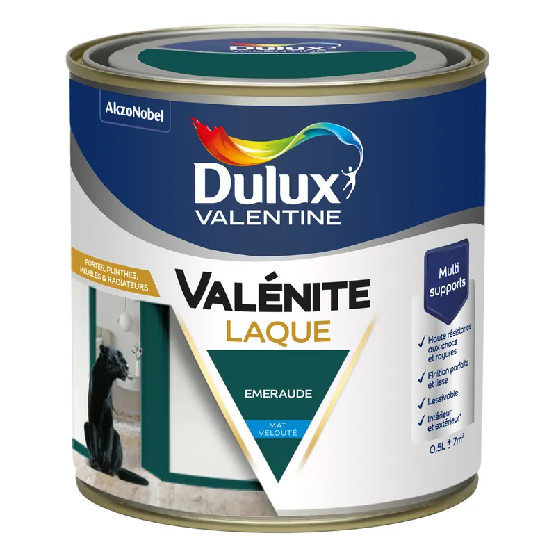 Promotion Peinture Boiseries Laque Acrylique Valénite Mat Emeraude 0,5 L DULUX VALENTINE
