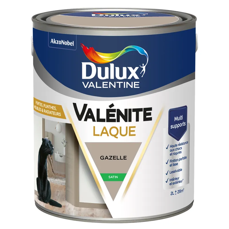 Livraison Express Peinture Boiseries Laque Acrylique Valénite Satin Gazelle 2 L DULUX VALENTINE