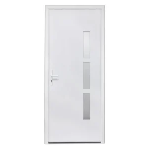 Porte d‘entrée monobloc aluminium blanc 2 faces poussant droit H.215 x l.90 cm CLOSY Must-Have