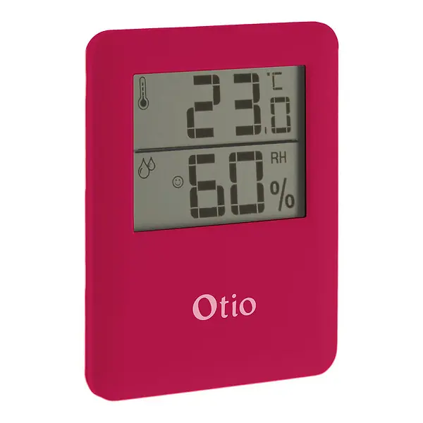 Thermomètre hygromètre magnétique LCD - Rose - Otio Prix Réduit