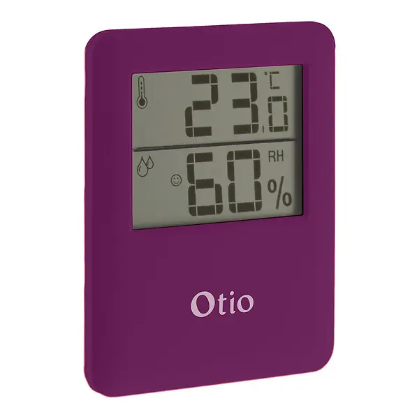 Thermomètre hygromètre magnétique LCD - Violet - Otio Jusqu'à Épuisement Des Stocks