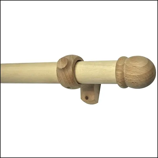 Kit tringle à rideaux bois brut Diam.28mm 1m50 - embouts ogive MOBOIS Offre Du Jour