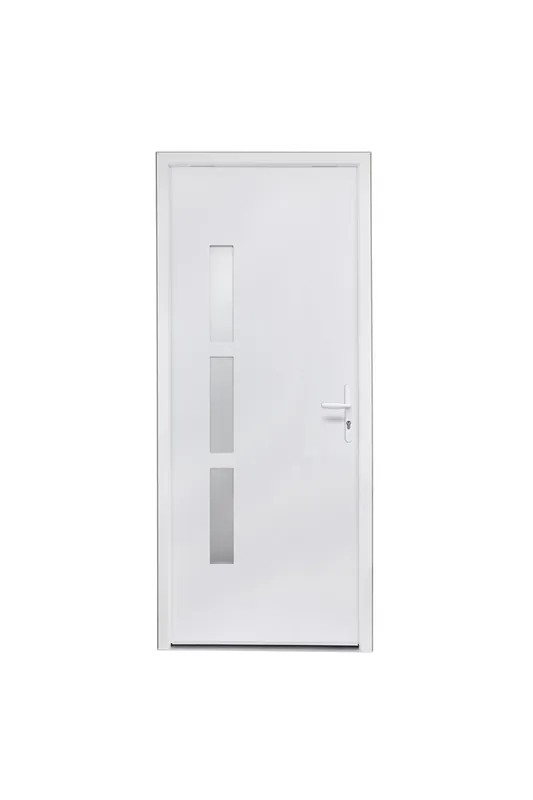 Populaire Porte d‘entrée monobloc aluminium blanc 2 faces poussant gauche H.215 x l.90 cm CLOSY