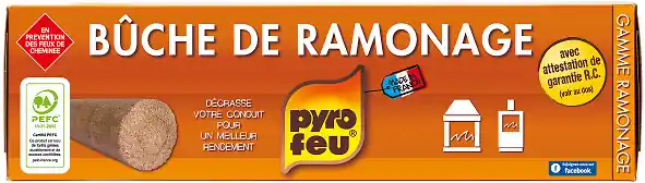 Bûche de ramonage - 1,1 kg - Pour tous conduits PYROFEU Super Prix