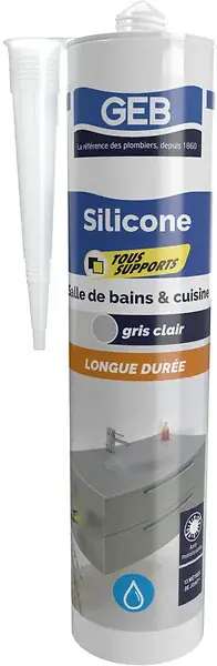 Mastic silicone blanc - Tous supports - 280ml GEB Solde