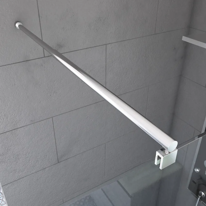 Barre de fixation murale chromee extensible 70-100 cm paroi de douche à l‘italienne AURLANE Nouveauté