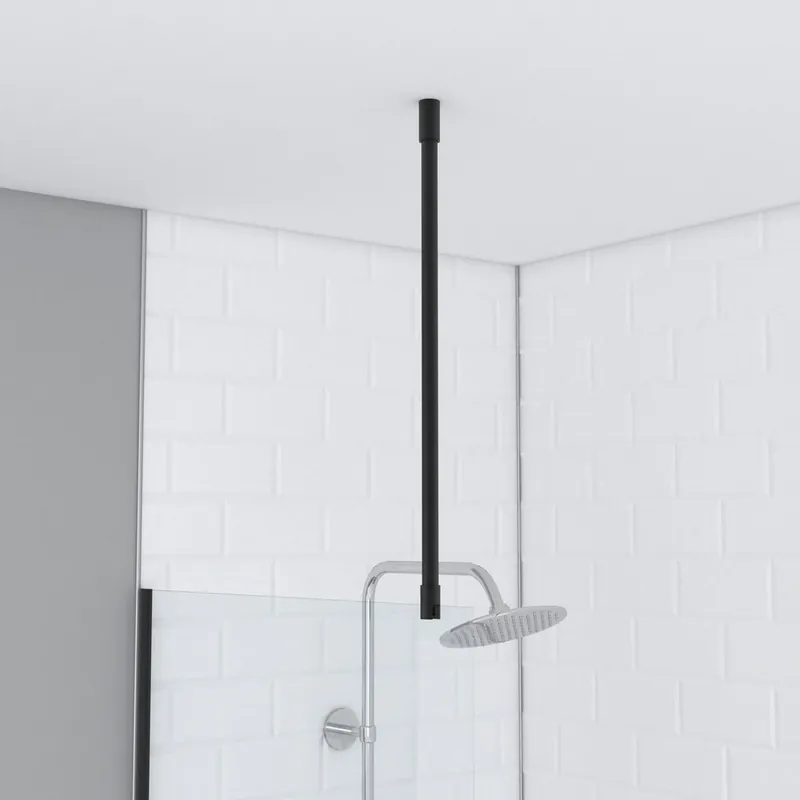 Nouvelle Collection Barre de fixation plafond noire 60 cm redécoupable paroi de douche AURLANE