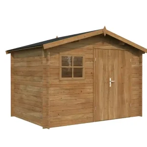 Prix Choc Abri de jardin en bois traité autoclave marron Pablo 3 - ép.19 mm - 6,7 m² hors-tout - WHITE WOOD