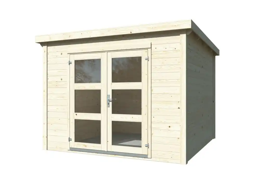 Paiement Sécurisé Abri de jardin en bois naturel Lya 1 - 9,2 m² hors-tout - Livraison à domicile incluse - WHITE WOOD