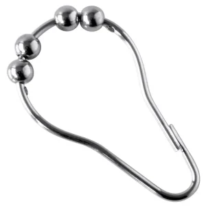Livraison Express Anneaux de rideau de douche - roller - Métal chromé - Lot de 12 GELCO