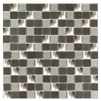 Feuille de mosaïque alu/verre gris - 30x30cm MAT INTER Solde