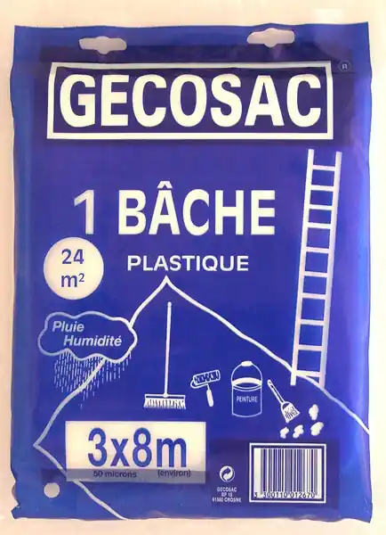 Bâche de protection polyéthylène - Translucide - 3x8m GECOSAC Nouveauté