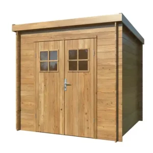 Abri de jardin en bois traité autoclave marron Zoé 2 - ép.19mm - 4,8m² hors-tout - WHITE WOOD Must-Have