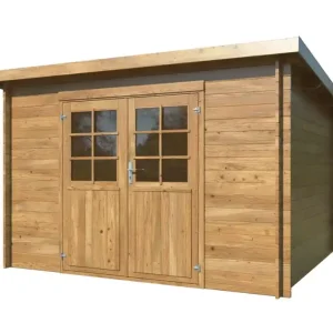 Commander Vite Abri de jardin en bois traité autoclave marron Lola 1 - ép.28mm - 11,1 m² hors-tout - WHITE WOOD