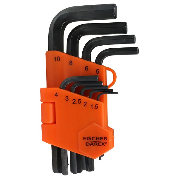 Jeu de 9 clés Allen hexagonales avec porte-outils - Acier MEKANO Marque